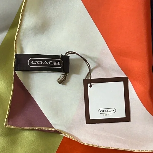 COACH Legacy Stripe Silk Scarf - Picture 4 of 6